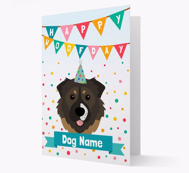 Personalised Card 'Happy Woofday {dogsName}' with {breedCommonName} Icon